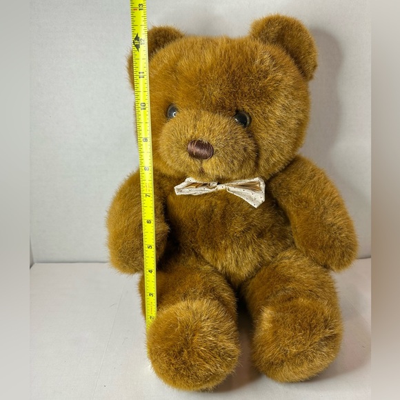 Cuddle Wit Dark Brown Bear Stuffed Animal Sitting 14 inch Plush with Bow Tie - Picture 4 of 5